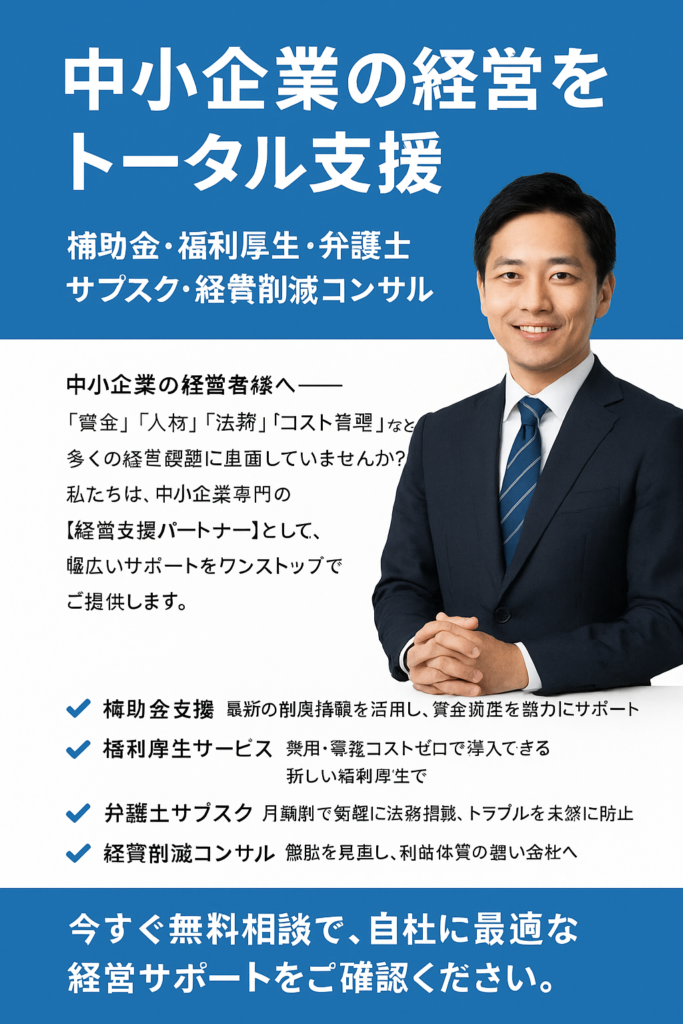 中小企業の経営をトータル支援